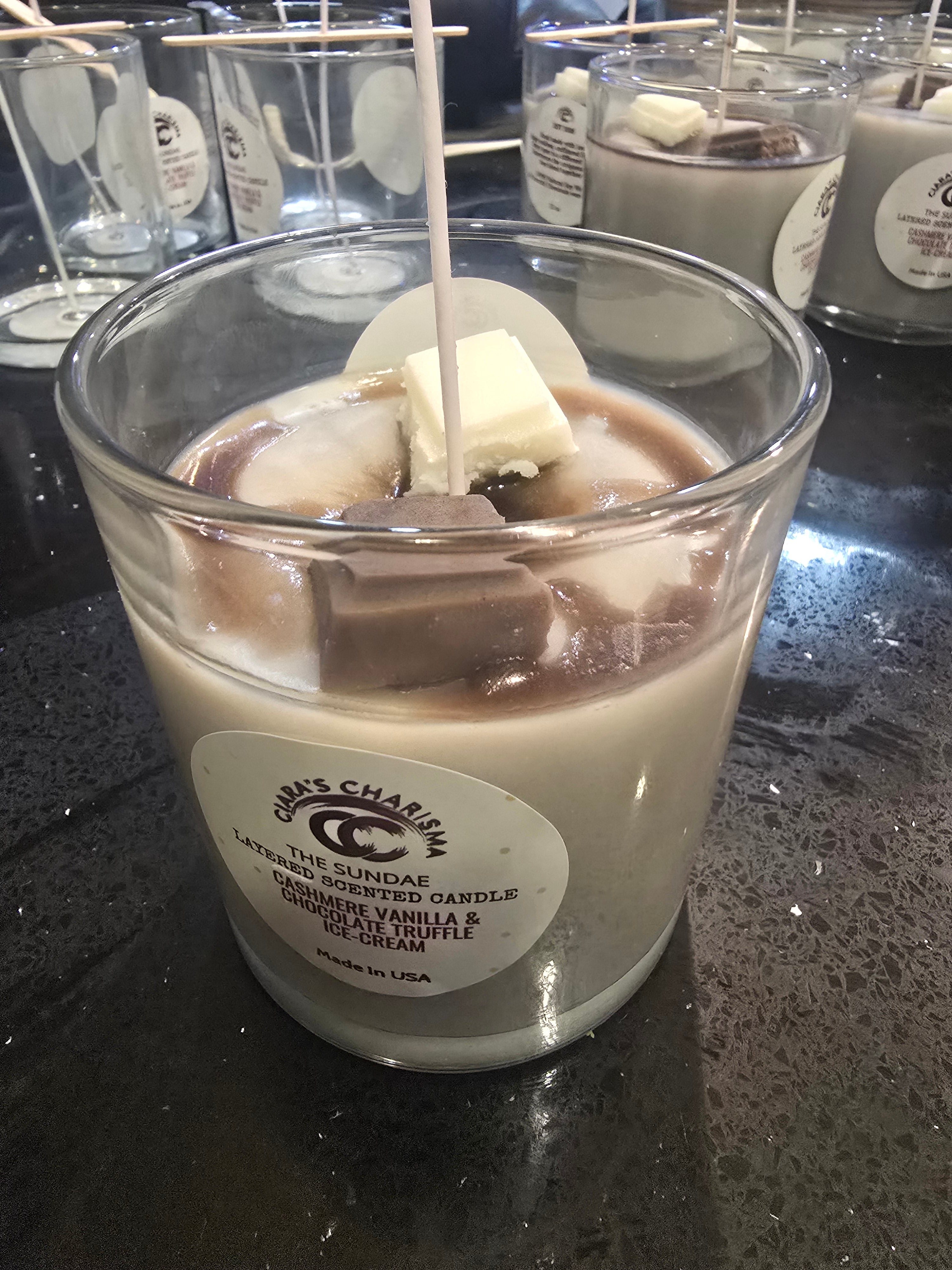 Sundae Layered Candle – Vanilla & Chocolate Scented Soy Candle