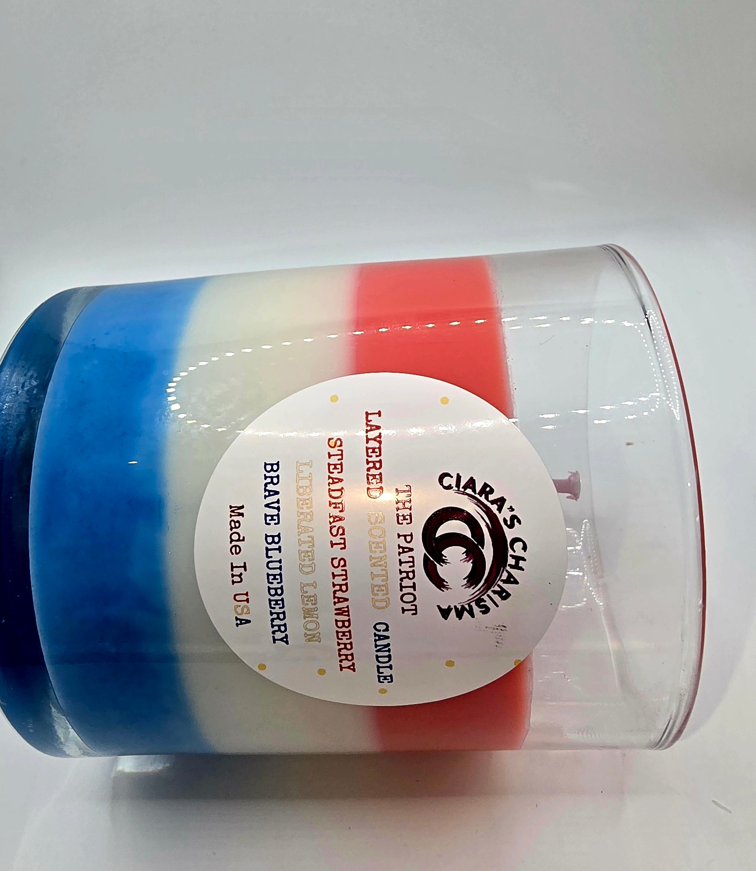 The Patriot Layered Candle – Strawberry, Lemon & Blueberry Soy Candle
