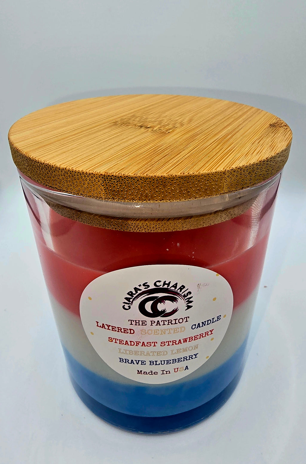 The Patriot Layered Candle – Strawberry, Lemon & Blueberry Soy Candle
