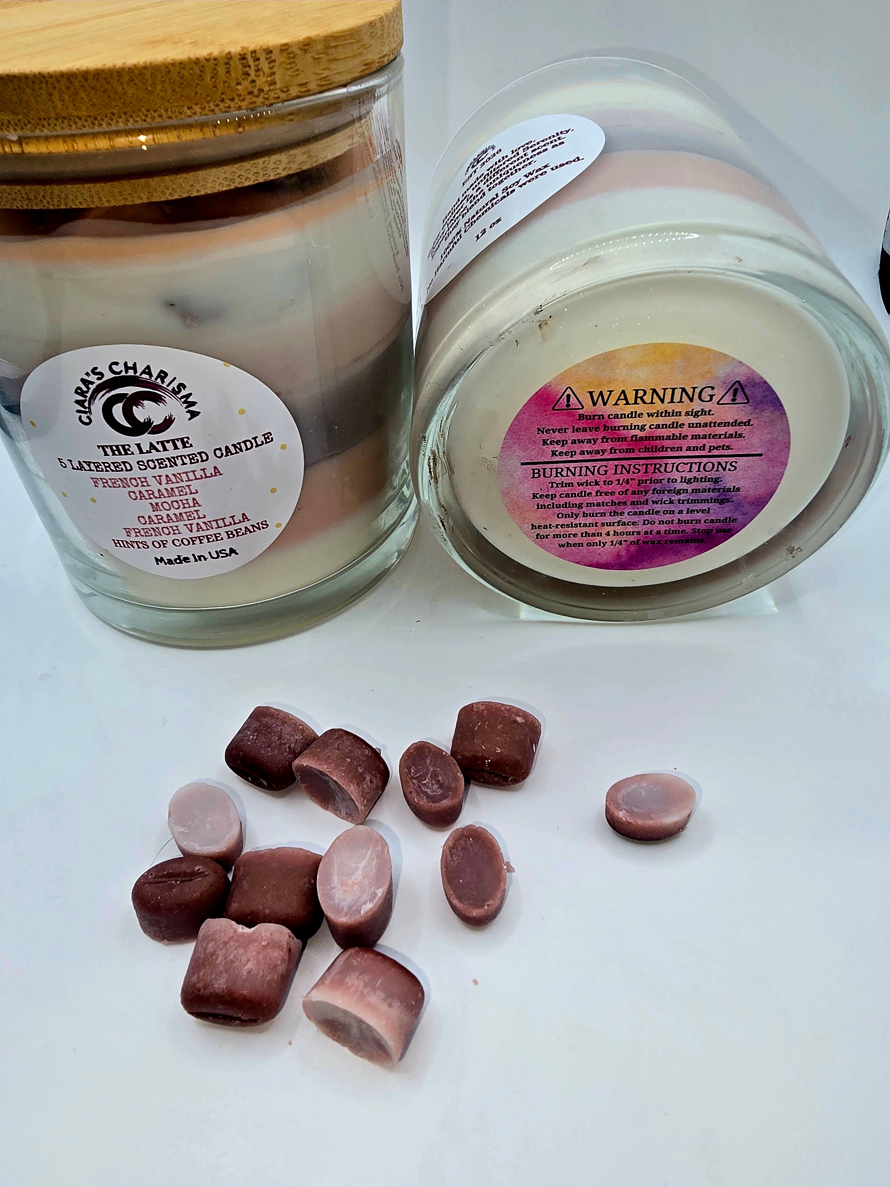The Latte Layered Candle – French Vanilla, Caramel, Mocha & Coffee Bean Soy Candle