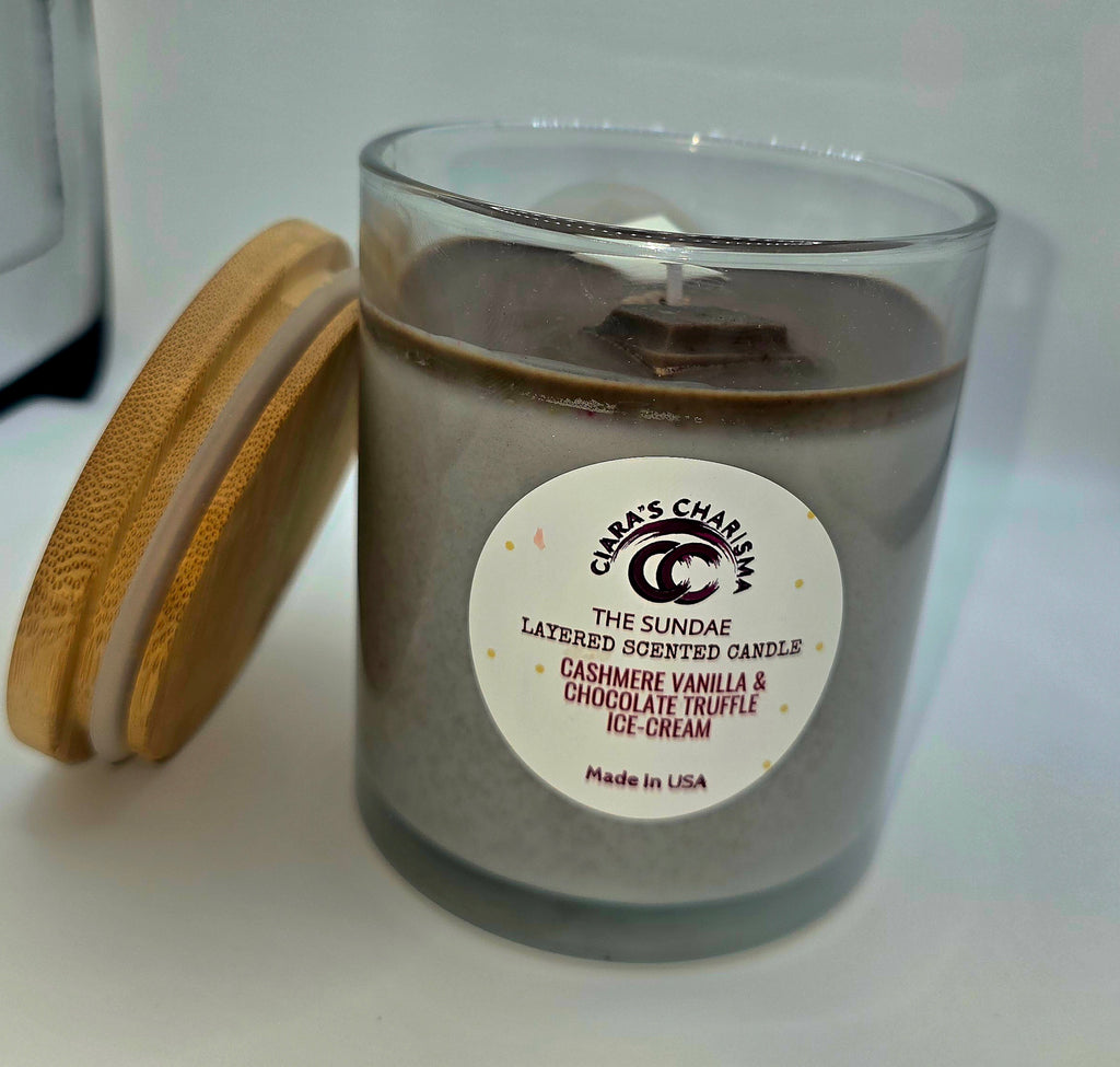 Sundae Layered Candle – Vanilla & Chocolate Scented Soy Candle