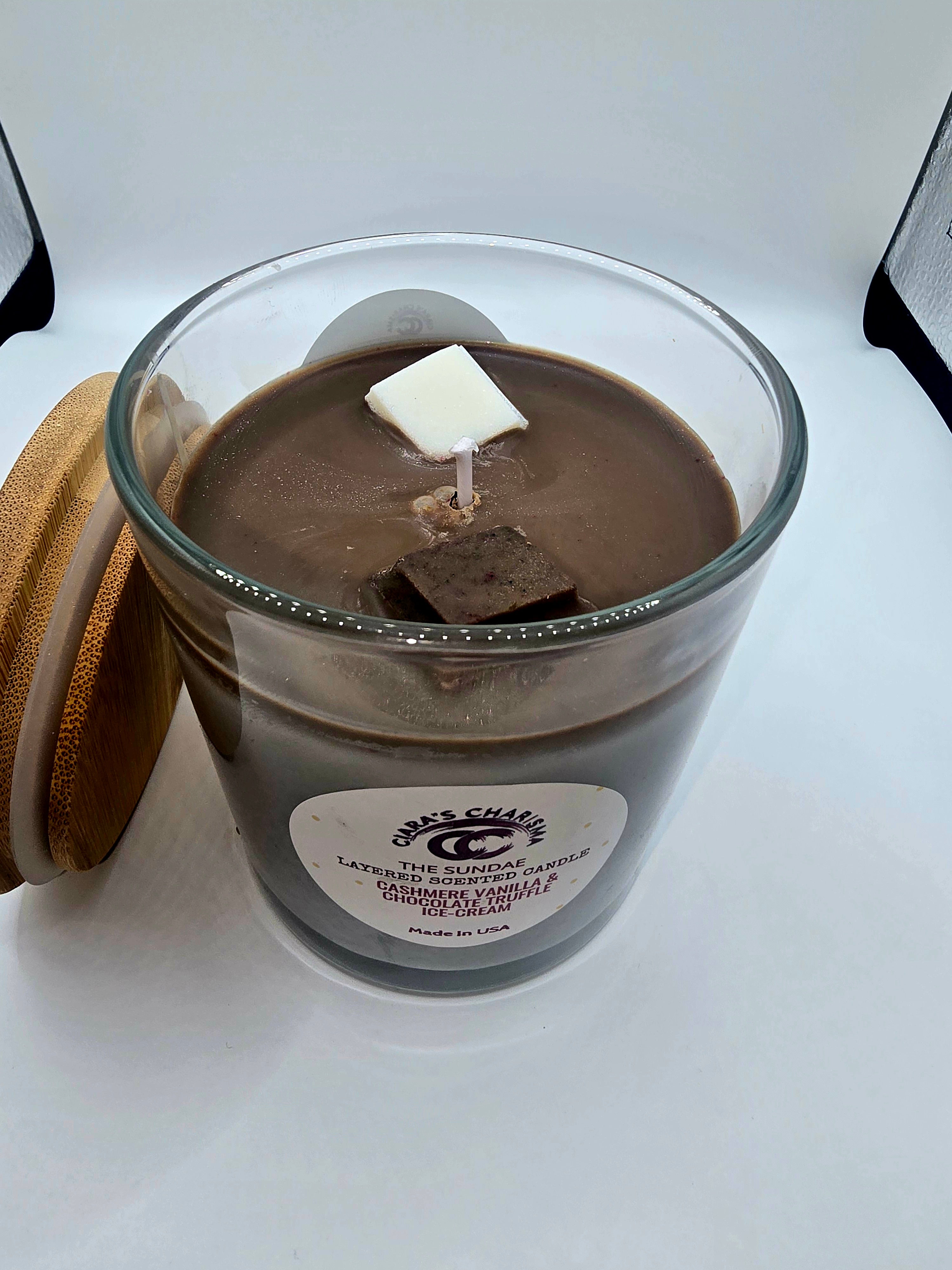 Sundae Layered Candle – Vanilla & Chocolate Scented Soy Candle
