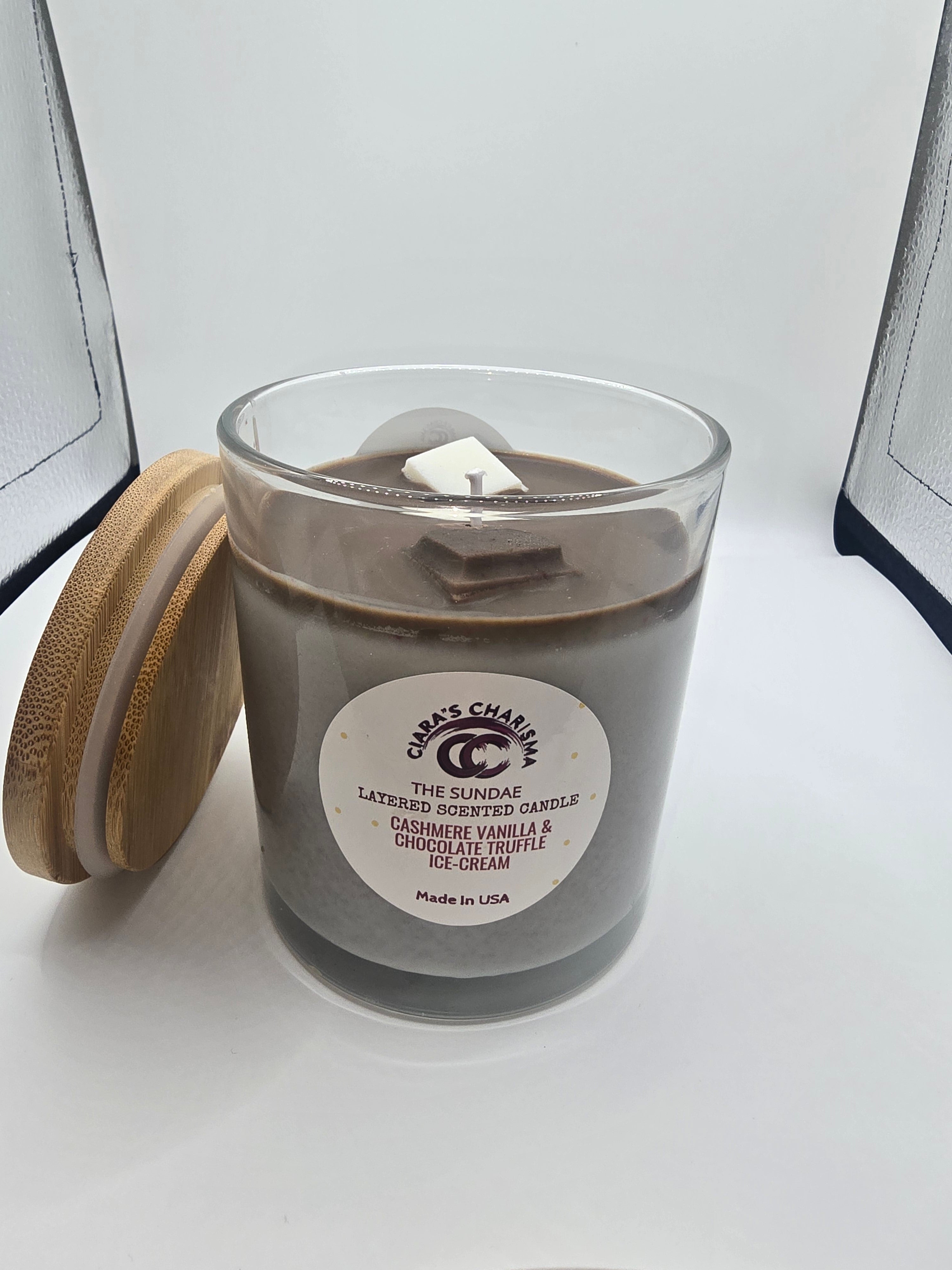 Sundae Layered Candle – Vanilla & Chocolate Scented Soy Candle